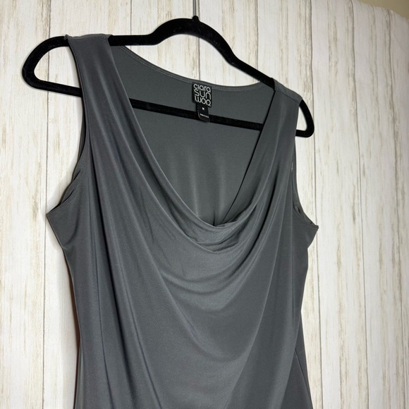 Clara Sunwoo Charcoal Draped Tank Top - Picture 3 of 6